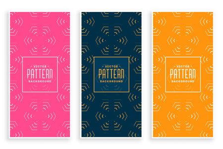 abstract line style hexagonal patterns setのイラスト素材