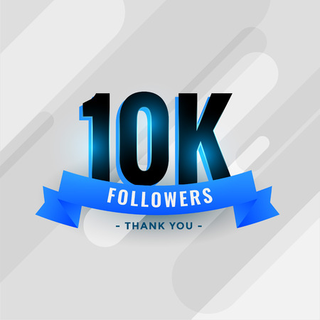social media 10k followers or 10000 subscribers thank you bannerのイラスト素材