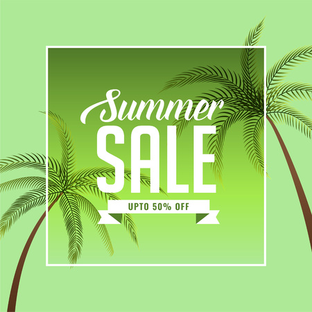 summer sale background with palm treeのイラスト素材