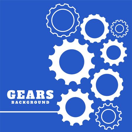blue background with white gears settingのイラスト素材