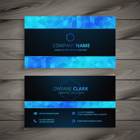 abstract blue and black business card designのイラスト素材