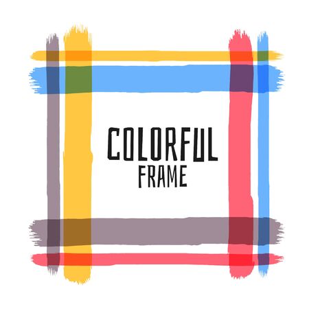 abstract watercolor brush stroke frame designのイラスト素材
