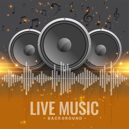 live music concert flyer with speakersのイラスト素材