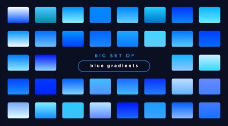 set of smooth blue gradientsのイラスト素材