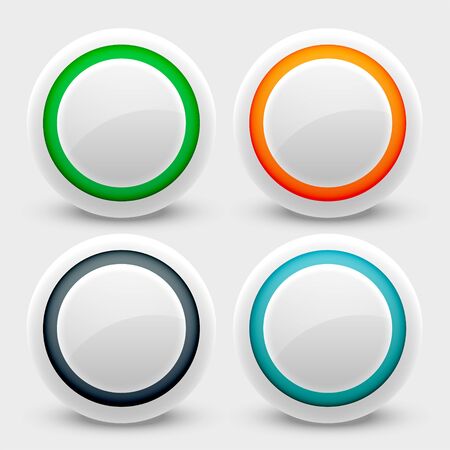 white user interface buttons setのイラスト素材