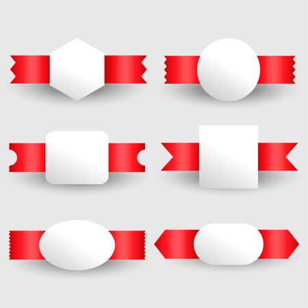 blank ribbons label design setのイラスト素材
