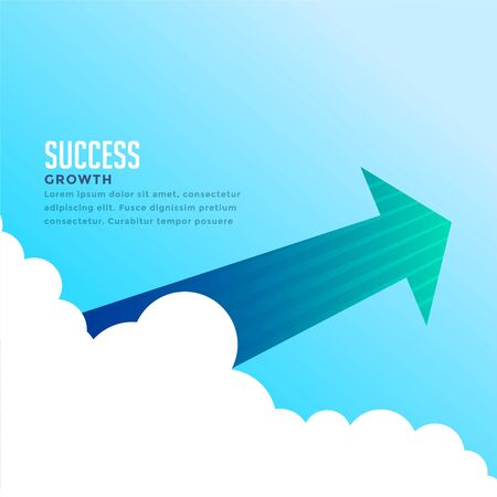 arrow flying through the clouds backgroundのイラスト素材