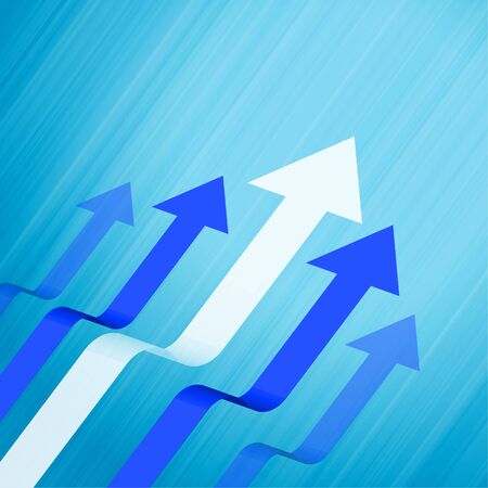 business leading and growth arrows blue concept backgroundのイラスト素材