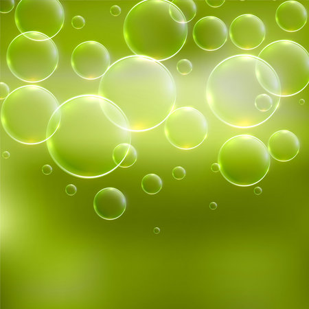 abstract green background with bubblesのイラスト素材