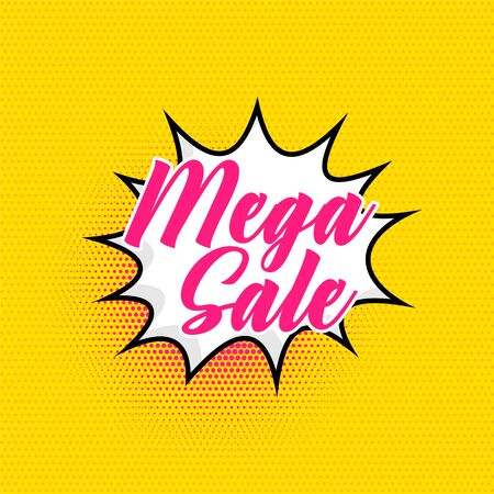 mega sale background in comic styleのイラスト素材