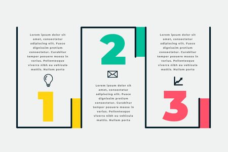 modern three steps infographic presentation templateのイラスト素材