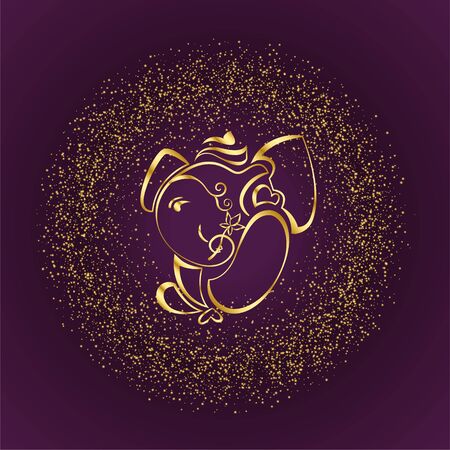 stylish golden lord ganesha design backgroundのイラスト素材