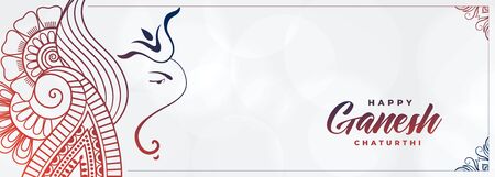 lord ganesha festival of ganesh mahotsav banner designのイラスト素材