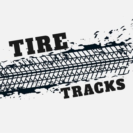 abstract tire tracks print marks in grunge styleのイラスト素材