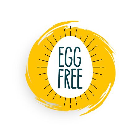 egg free food label concept design stickerのイラスト素材