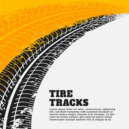 grunge tire track print marks backgrounのイラスト素材