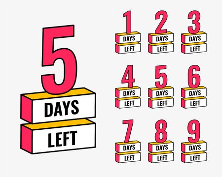 number of days left countdown banner designのイラスト素材