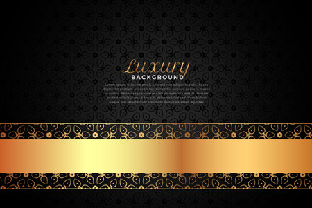 luxury black and gold pattern in ornamental styleのイラスト素材