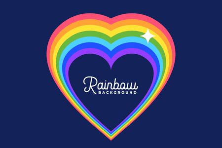 heart love rainbow with star background designのイラスト素材