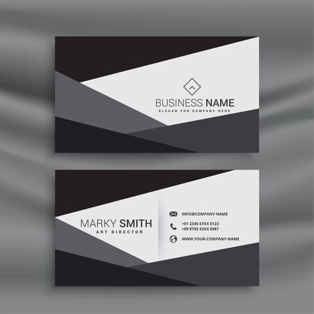 black and white geometric business card design templateのイラスト素材