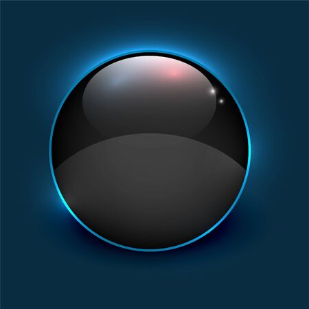 black shiny mirror circle frame on blue backgroundのイラスト素材
