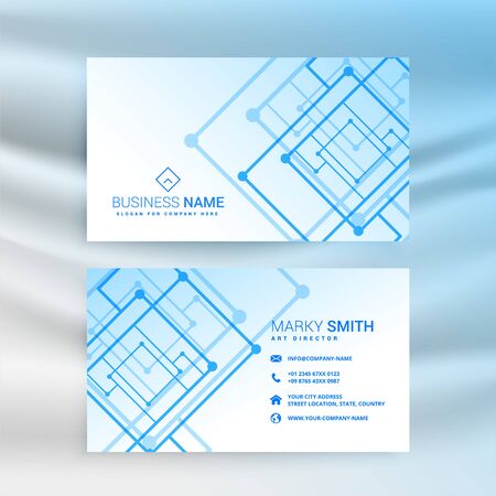 abstract blue technology style business card designのイラスト素材