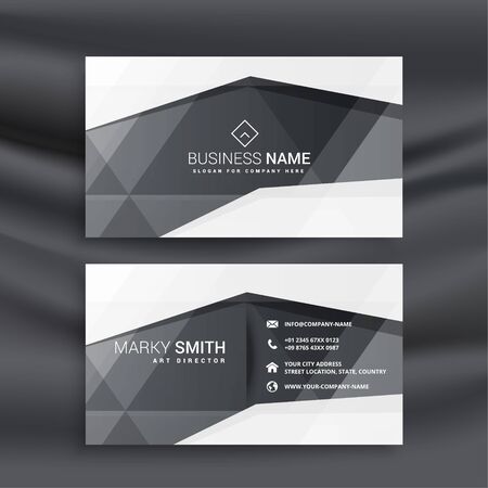 abstract black and white geometric business card designのイラスト素材