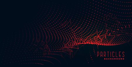 abstract red glowing particles technology background designのイラスト素材