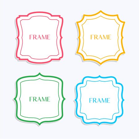 classic frames in line style and different colorsのイラスト素材
