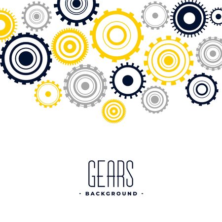 abstract black and yellow gears background designのイラスト素材