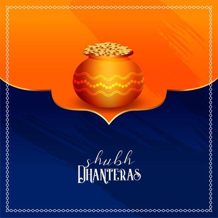 happy dhanteras festival card design in indian styleのイラスト素材