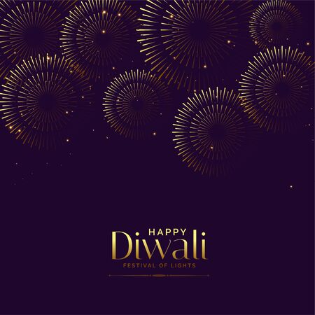 happy diwali firework background festival card designのイラスト素材