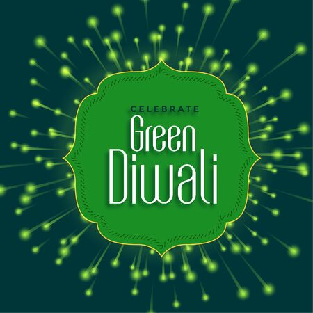 happy green diwali concept with eco friendly fireworkのイラスト素材