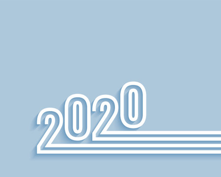elegant 2020 line style new year minimal background