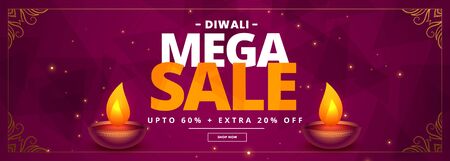 diwali mega sale and offer festival banner designのイラスト素材