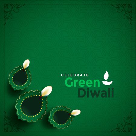stylish green diwali concept beautiful backgroundのイラスト素材
