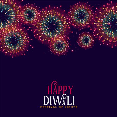 happy diwali colorful firework celebration background designのイラスト素材