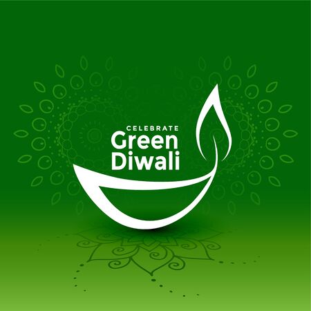 creative green diwali diya concept design backgroundのイラスト素材