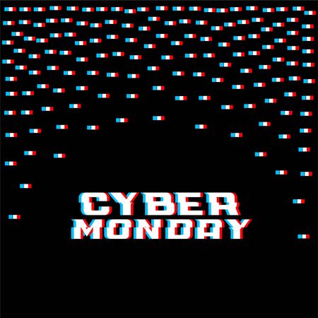 cyber monday glitch style background designのイラスト素材