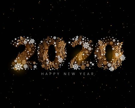happy new year 2020 creative decorative wallpaper designのイラスト素材