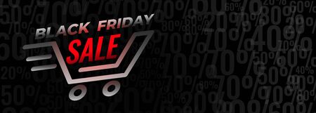 black friday shopping sale and discount banner designのイラスト素材