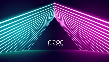 neon lights stage background in pink and blue lightsのイラスト素材