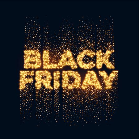 black friday golden sparkles background designのイラスト素材