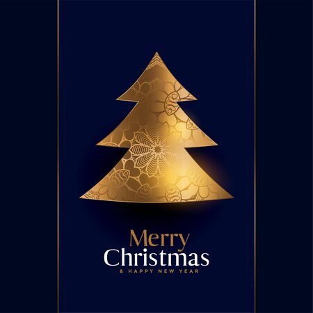 premium golden christmas tree creative background designのイラスト素材