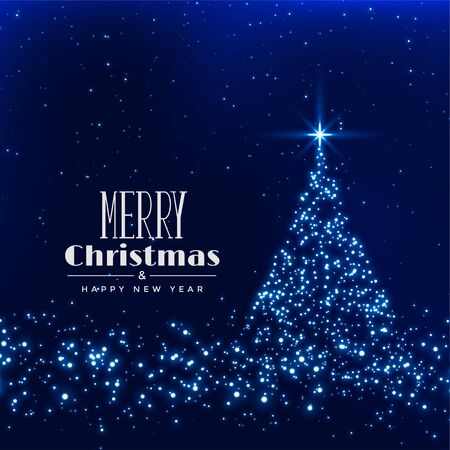 merry christmas tree made with sparkles backgroundのイラスト素材