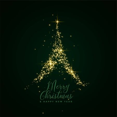 merry christmas sparkle tree festival background designのイラスト素材