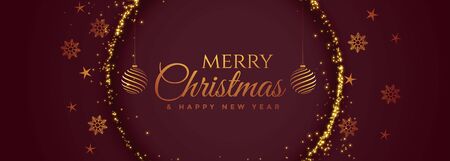 lovely merry christmas festival banner decorative designのイラスト素材