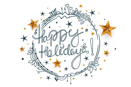 happy holidays festival stars decoration background designのイラスト素材