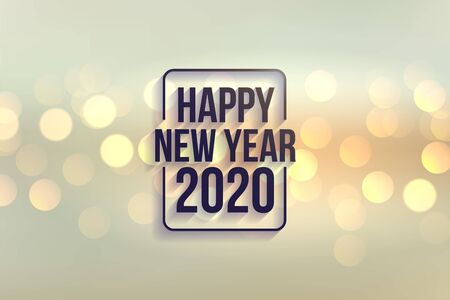 lovely happy new year 2020 bokeh style background design