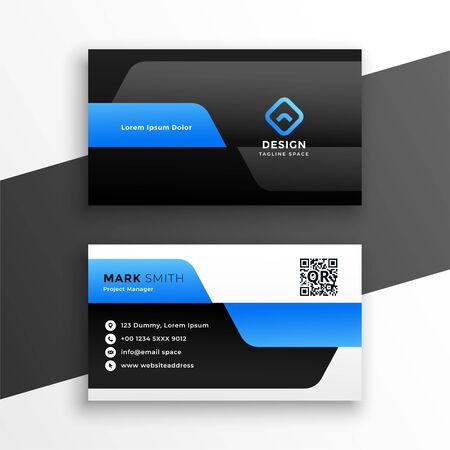 professional blue business card modern template designのイラスト素材